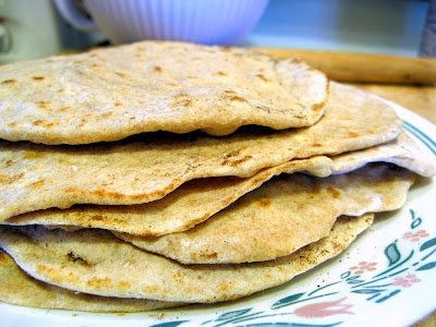 homemade whole wheat tortillas done