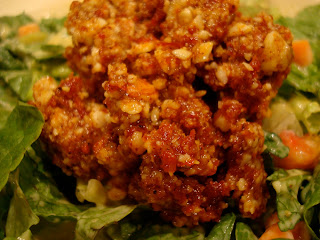 Close up of Raw Vegan Taco "Nut" Meat