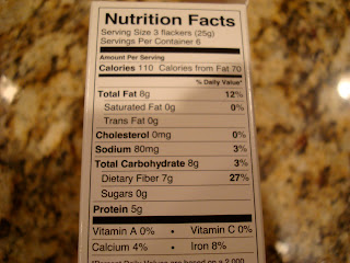 Nutritional Facts on Dr. Flacker's Crackers