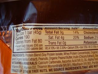 More Nutrition Label on Bar