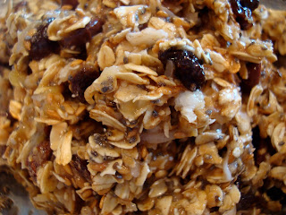 Protein Bar ingredients mixed together up close