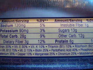 More nutritional information on bar
