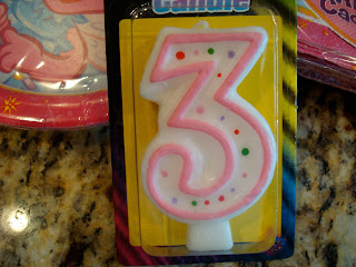 Large number 3 birthday candle