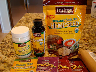 Various Nutiva products on countertop