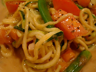 Zucchini Noodles with Vegetables and Peanut Sauce
