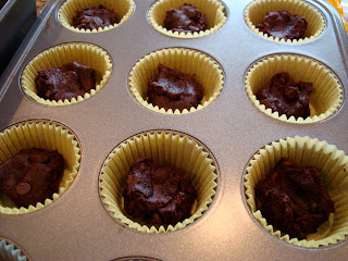 Close up of brownie bites in muffin pan