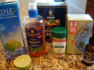 Coconut Water Sports Drink ingredients - salt, coconut water, agave