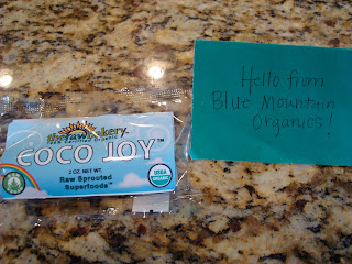 Coco Joy in packaging with note from company