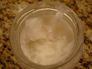 Inside jar of Coconut Oil