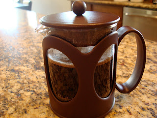 French Press filled with coffee