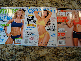 Variety of magazines laid on countertop