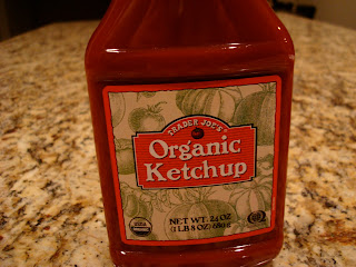 Close up of Organic Ketchup bottle