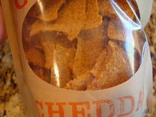 Close up of chips in Cheddar bag