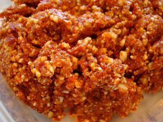 Close up of Raw Vegan Taco Nut "Meat"