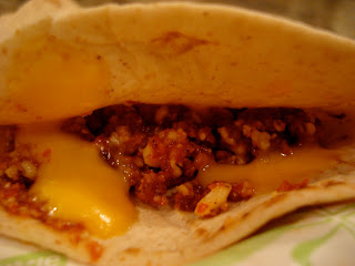 Side view of taco