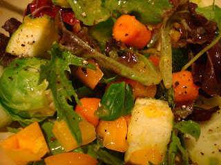 Mixed vegetables and greens in dressing