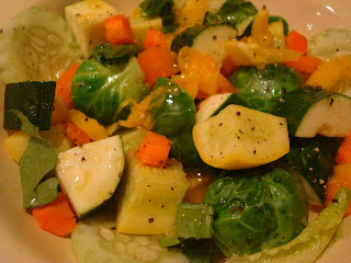 Steamed vegetables on clear container