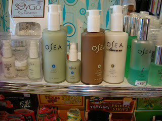Shelf of vegan beauty products