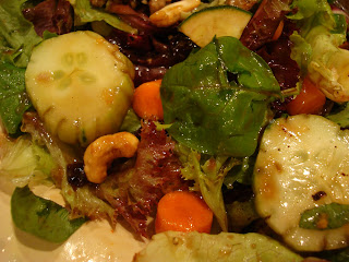 Closeup of dressed salad