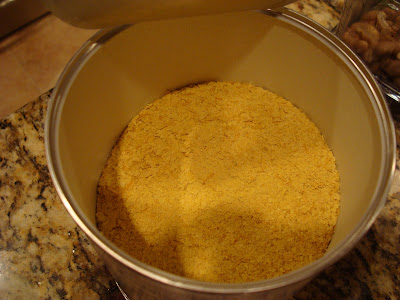 Inside container showing yeast flakes