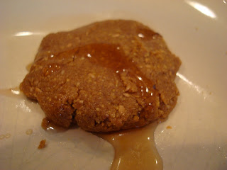 Maple & Flax "Peanut Butter" Pancake-Cookies on white plate