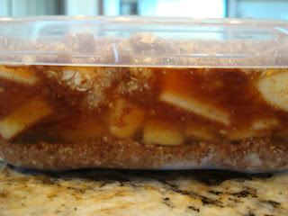 Side view of the Raw Vegan Apple Crumble in container