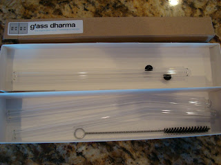 Glass straws in box