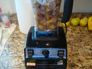 Ingredients for Peanut Butter Banana Bread in another blender