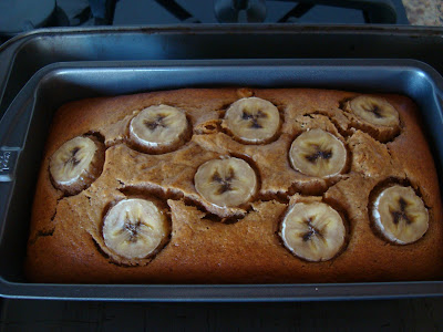 Vegan GF Peanut Butter Banana Bread in loaf pan