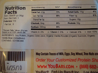 Nutritional Facts on package of trail mix