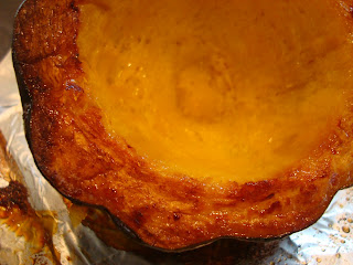 Close up of Roasted Acorn Squash