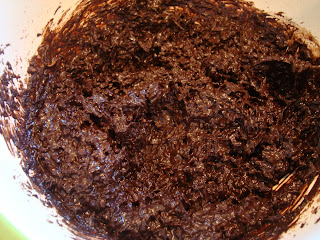 Mixed ingredients to make Raw Vegan Dark Chocolate Coconut Snowballs in bowl
