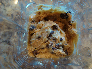 Mixture blended with chocolate chips