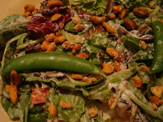 Close up of dressed salad