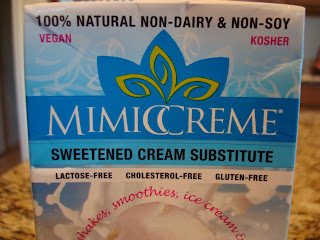 MimicCream showing it is lactose, Cholesterol, and Gluten-Free