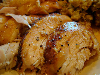 Sliced turkey on plate