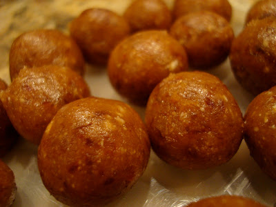 Close up of High Raw Vegan Sugar Cookie Dough Balls 