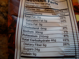 Nutrition Facts on Pro Bar Koka Moka
