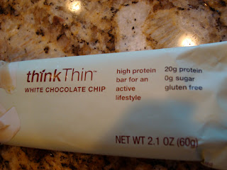 Think Thin Bar in white chocolate chip flavor