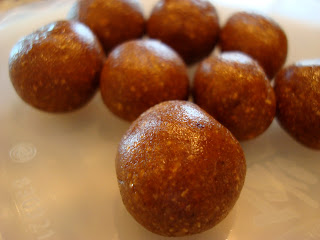 Close up of Raw Vegan Gingerbread Cookie Dough Balls