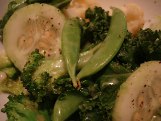Close up of Kale Salad in Slaw Dressing
