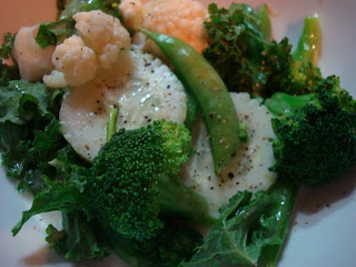 Kale Salad with Dressing in white dish