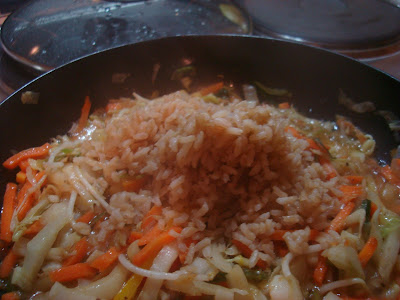 Rice added to Vegan Stir Fry