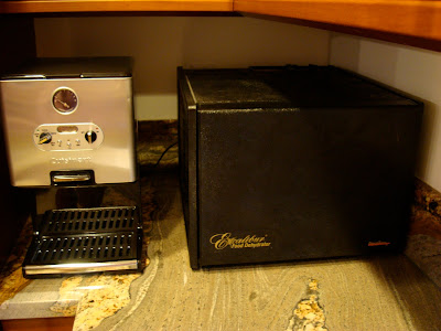 Espresso machine and Dehydrator on countertop