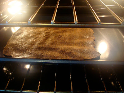 Close up of Seeds Only Cracker sheet in oven on tray