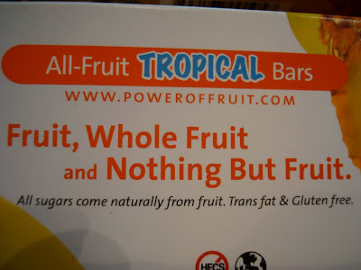 Box saying All-Fruit Tropical Bars