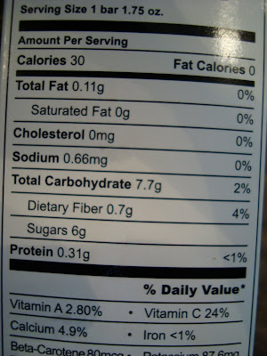 Nutritional Facts on Bars