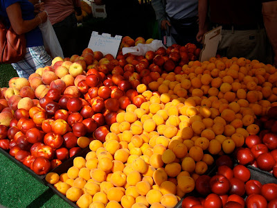 Various fruits in stand at Farmer's Market