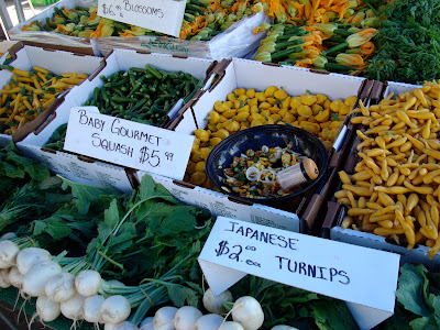 Baby gourmet squash and Japanese turnips on table