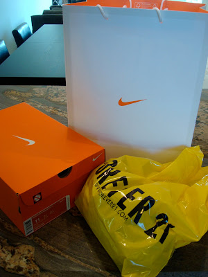 Nike shoe box and bag and Forever 21 bag